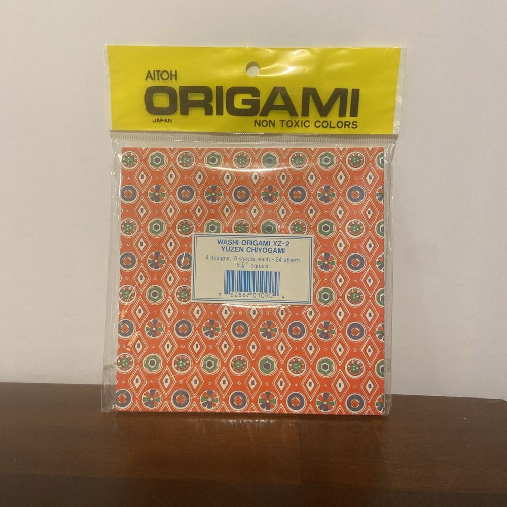 Aitoh Origami Paper 5 7/8” Square 24 Sheets Package of 4 designs 6 of each